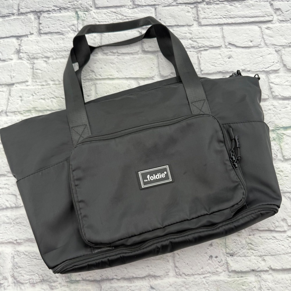 The Foldie Travel Bag Black Lightweight Foldable Carry On Weekender Duffle
